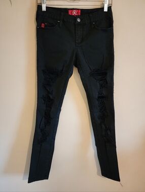 Royal Bones by Daang Goodman Fishnet Ripped Skinny Jeans